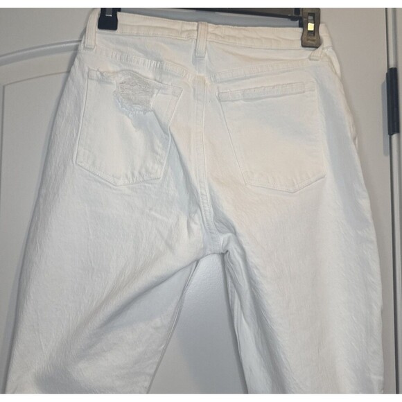 Womens Abercrombie & Fitch Curve Love The Mom High Rise White Cropped Jean SZ 25 - Picture 5 of 13